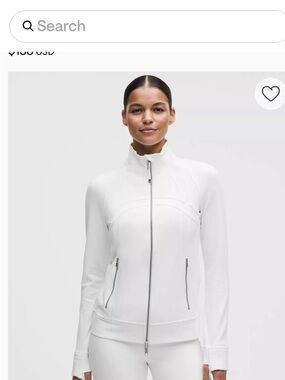 lululemon athletica White Full-Zip Bomber Jacket